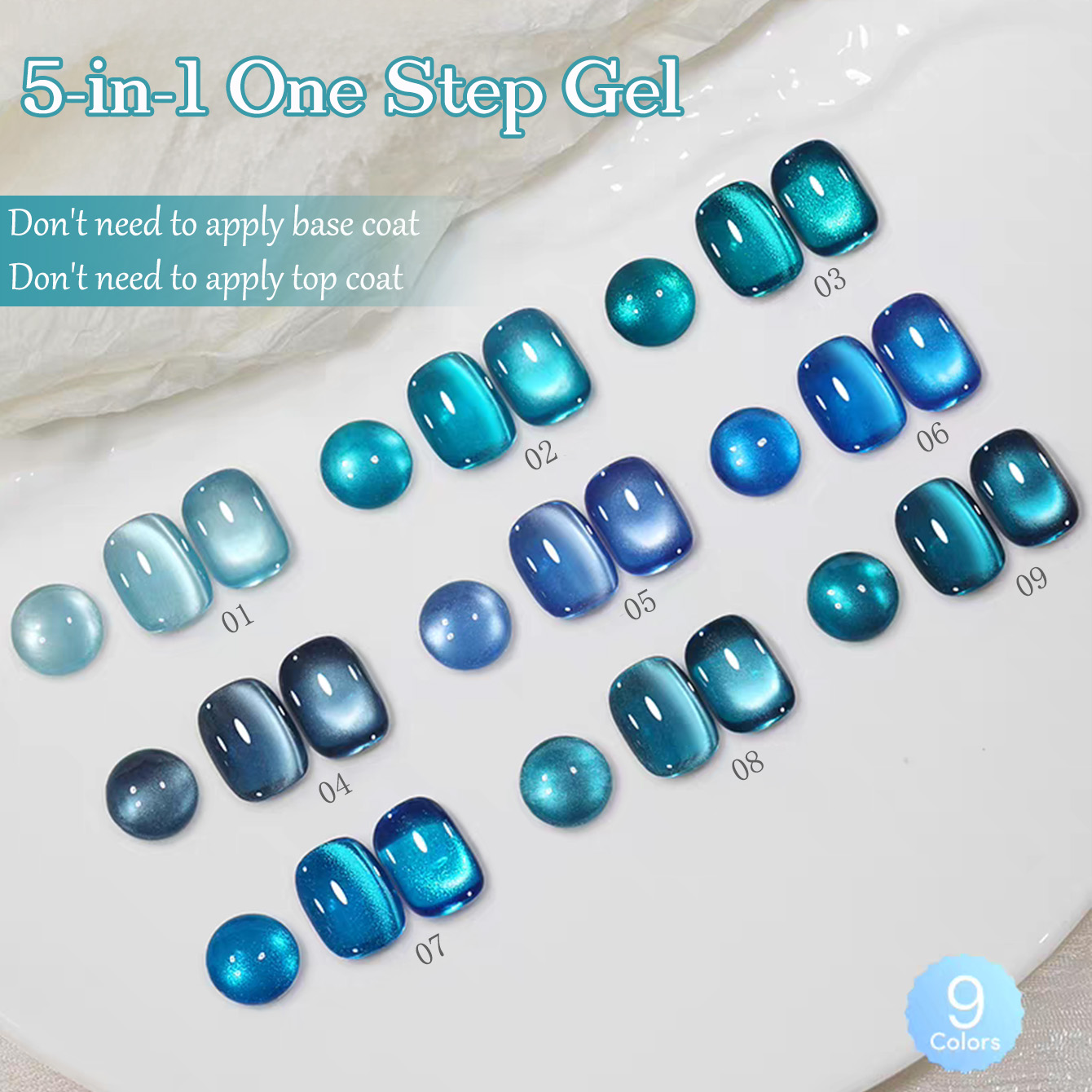 Nail Art Ice Blue - 1 pz SHAKA Smalto Gel 5