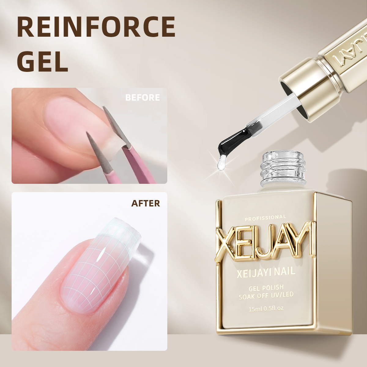Nail Art Chrome - 1Pc 15ml Rinforzare Gel Per Unghie