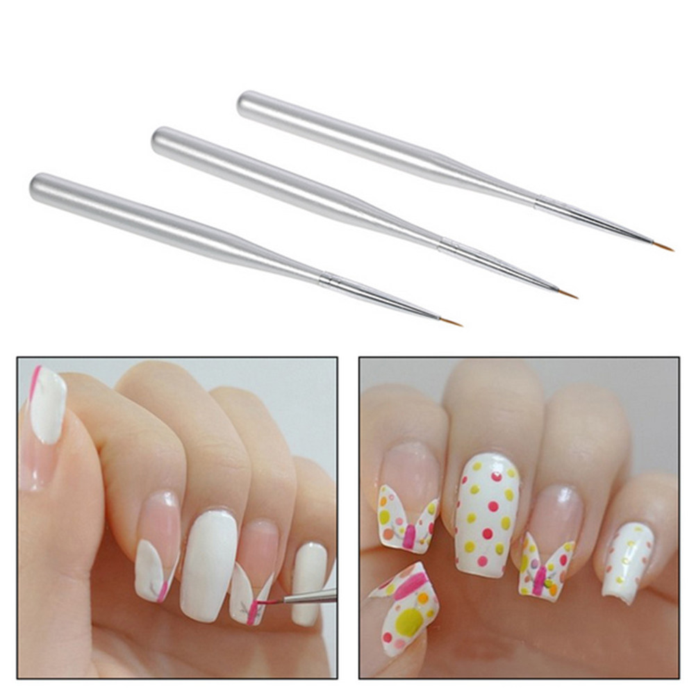 Nail Art Brush Set - Set di 3 Pennelli per Nail