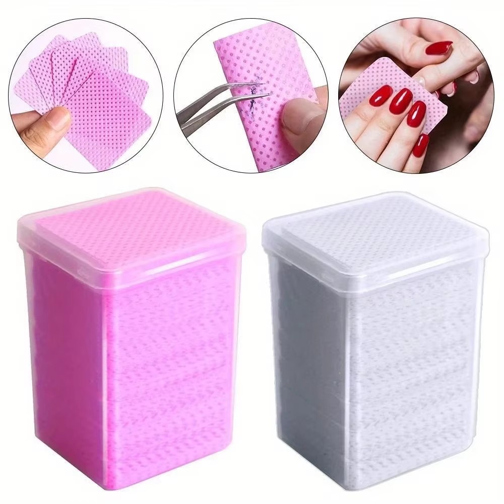 Nail Art Remover - 200 Pezzi di Salviette Rosa Senza