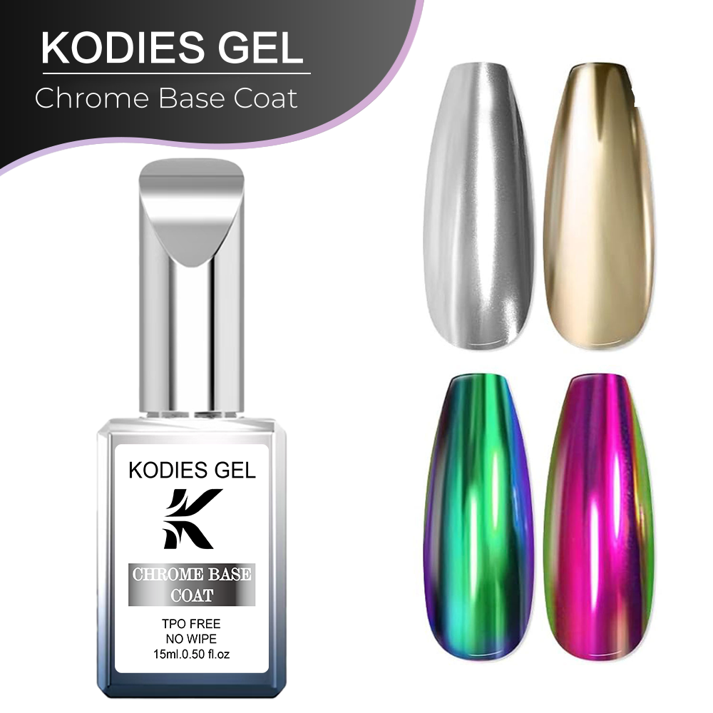Nail Art Chrome - KODIES GEL Base cromata trasparente Cappotto
