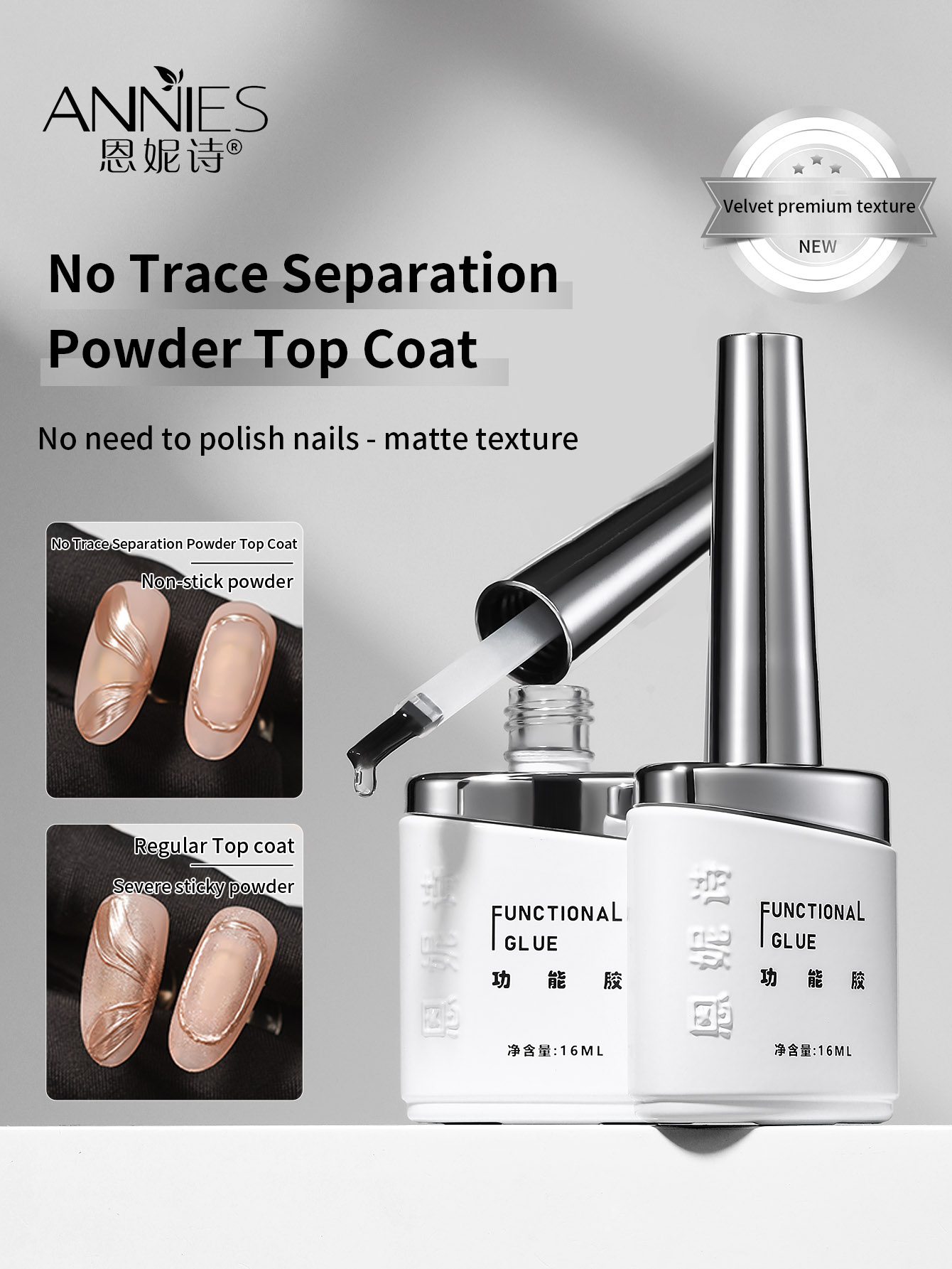 Nail Art Chrome - Top Coat Gel Opaco 2-in-1 da