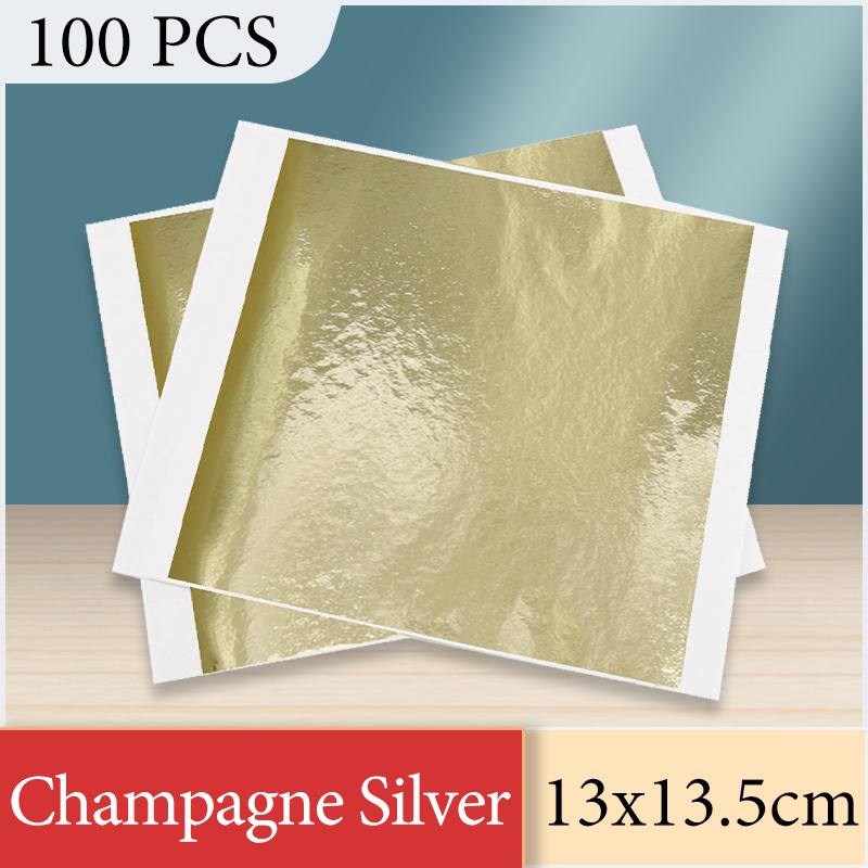 Nail Art Gold - 13x13,5 cm Champagne Foglio d'argento Carta