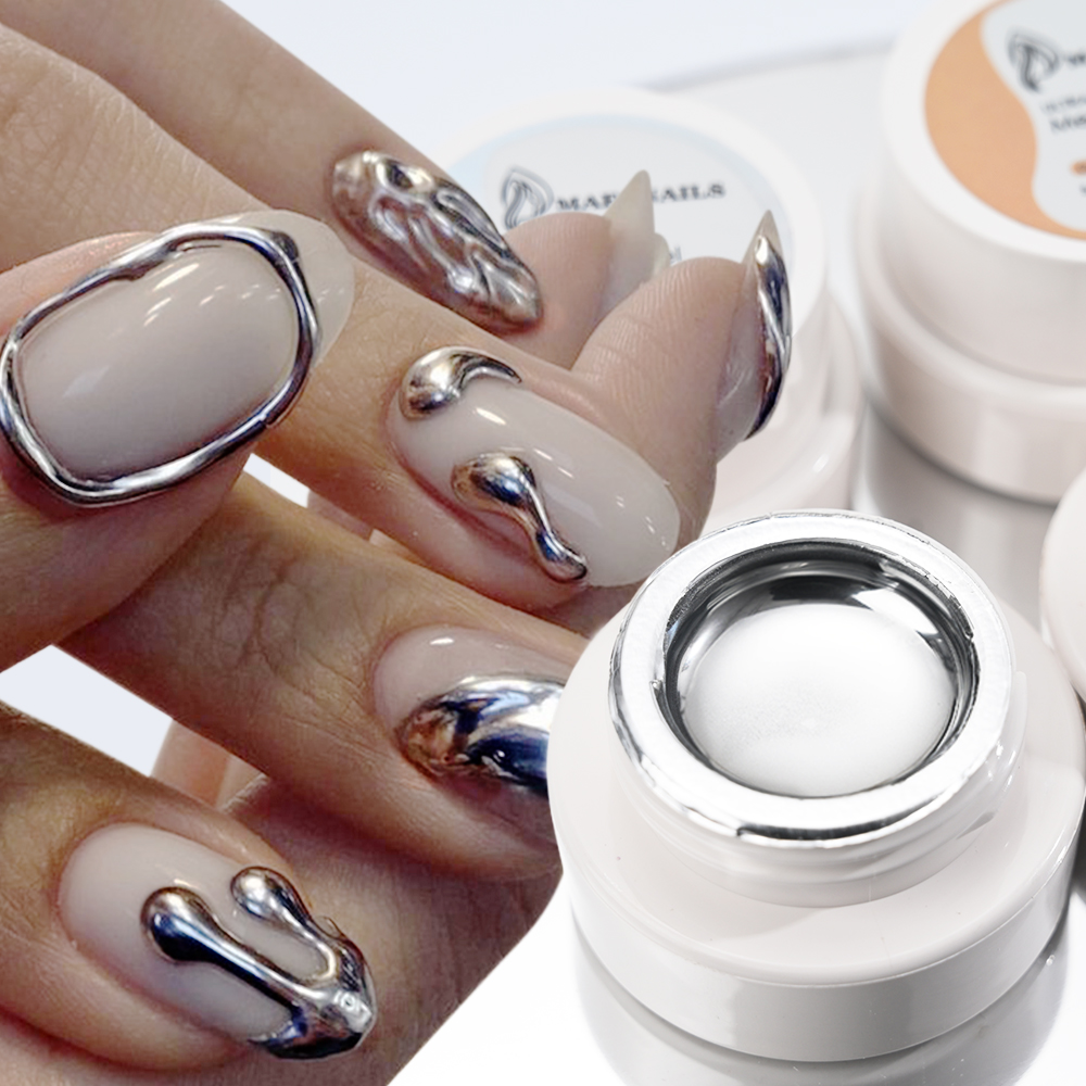 Nail Art Chrome - Smalto Gel Metallizzato Argento e Oro