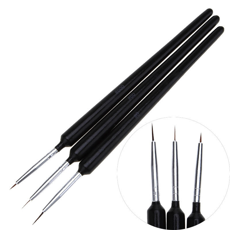 Nail Art Brush Set - Set di 3 Pennelli Ultra-fini per