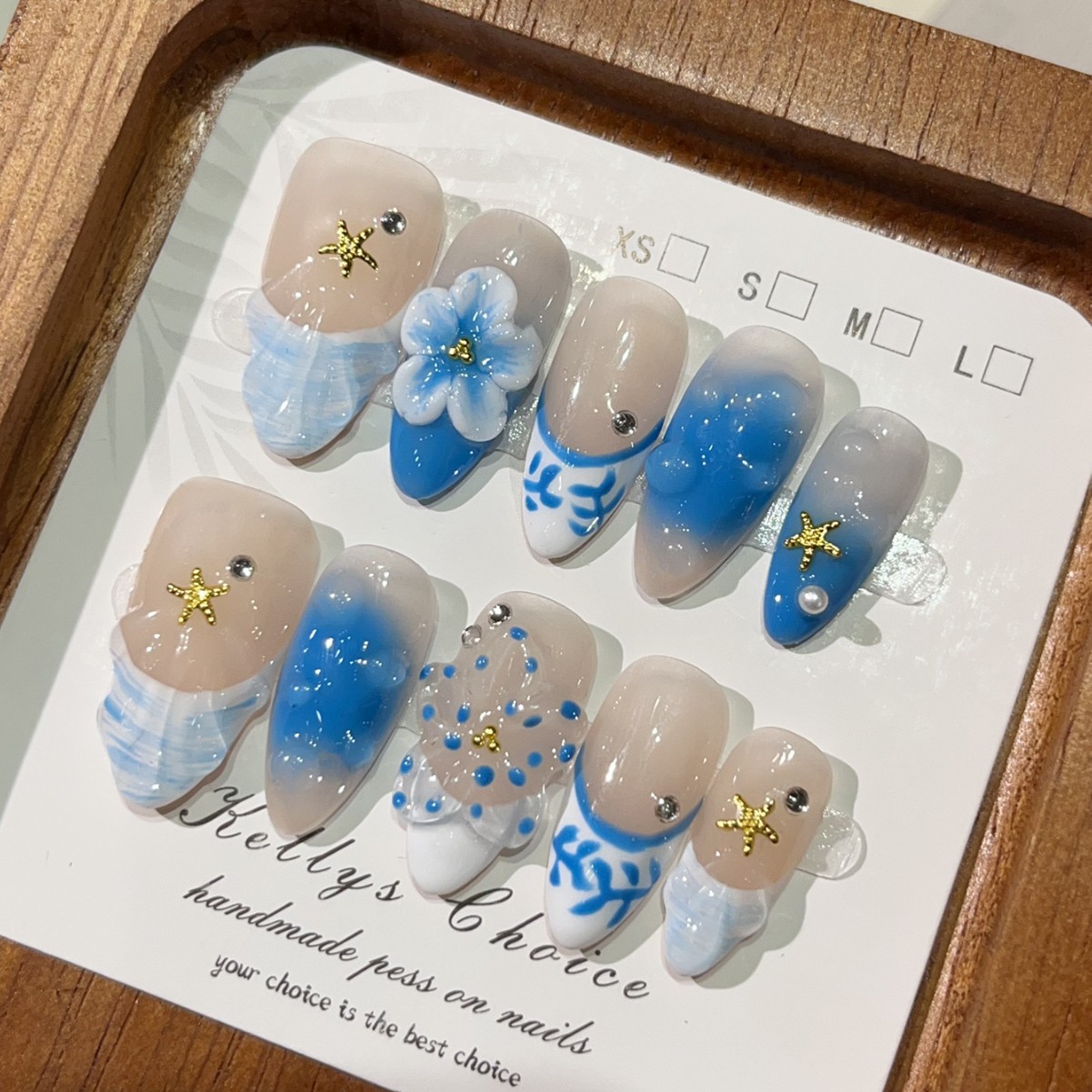 Nail Art Gold - 10 pezzi Summer Island Style unghie