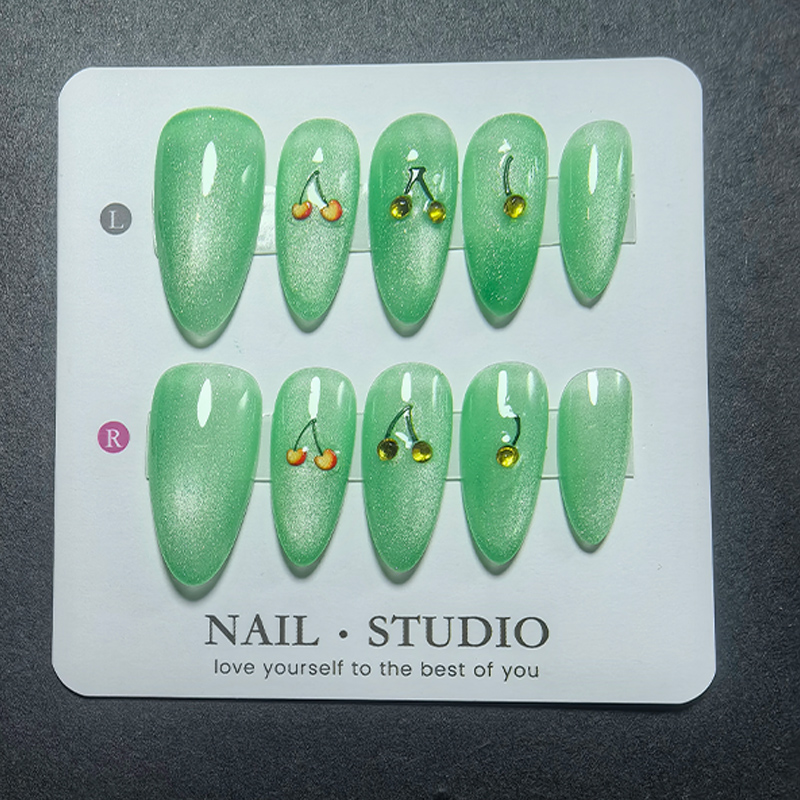 Nail Art Chrome - 10 Pezzi Unghie Finte a Mandorla