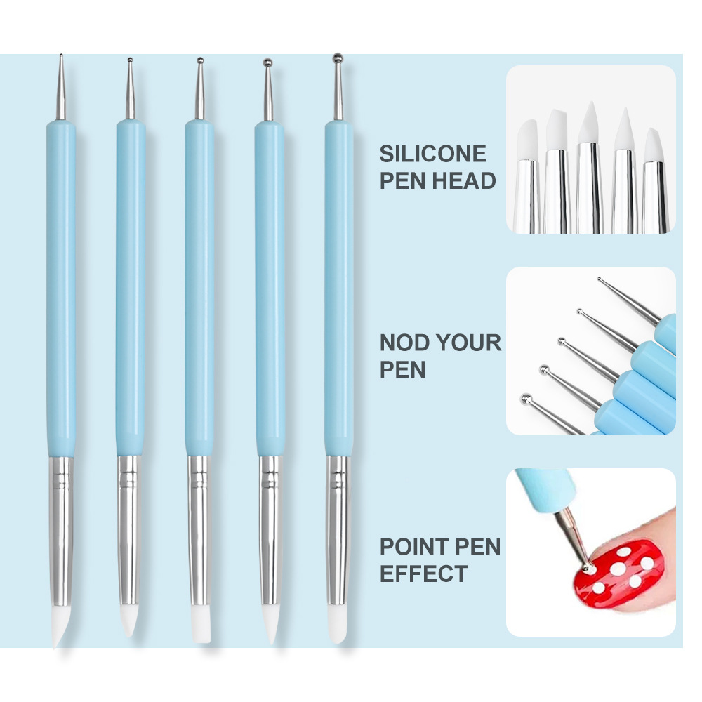 Nail Art Brush Set - Set di 1/3/5/6 Pennelli per Nail