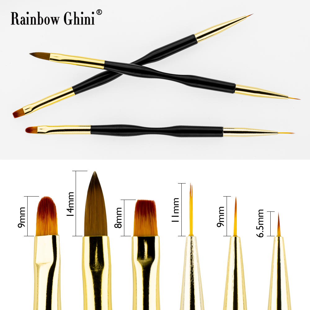 Rainbow Ghini Set di 3 Pennell - Nail Art Brush Set recensione e prezzo