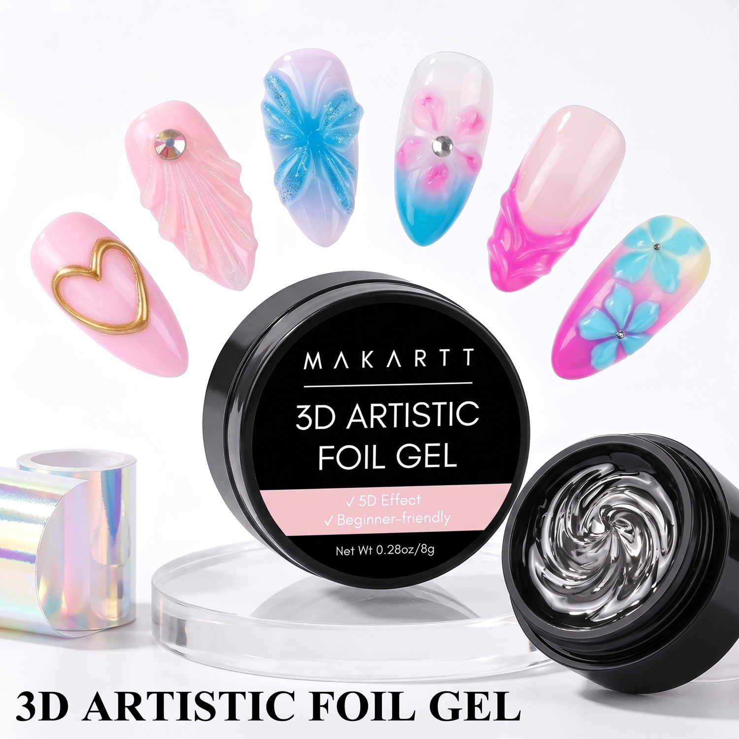 Makartt Gel Unghie 3D 8ml, Col - Nail Art Chrome recensione e prezzo
