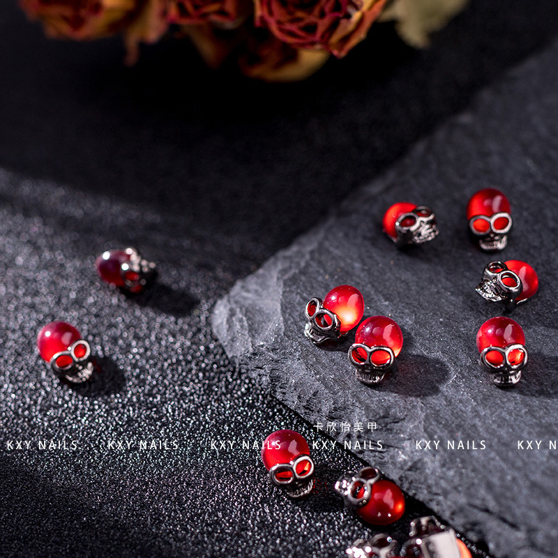 10PCS Red Skull Nail Charms ac - Nail Art Lotso recensione e prezzo
