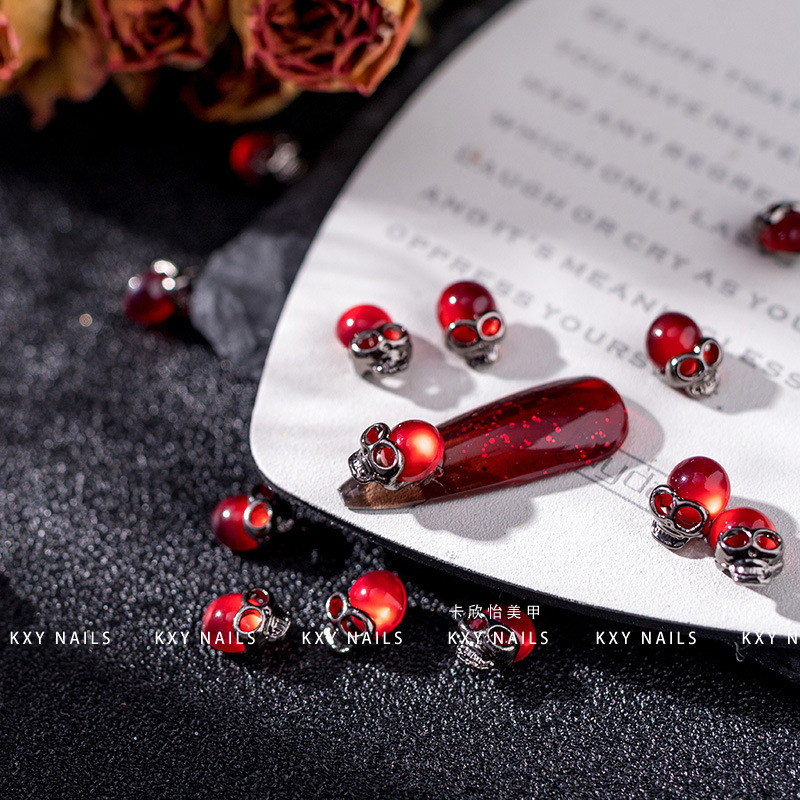 10PCS Red Skull Nail Charms ac - Nail Art Lotso recensione e prezzo