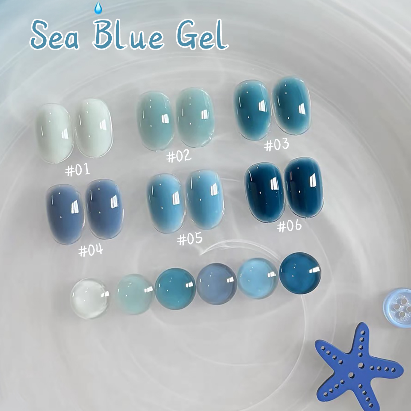 1-10 pz. Smalto Gel Trasparent - Nail Art Ice Blue recensione e prezzo